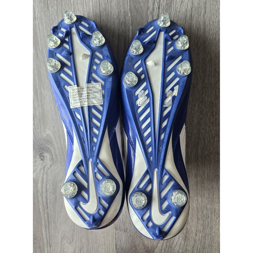 Nike Vapor Speed Football Cleats Mens 13 White BLUE Molded Low 668853-109 - Picture 9 of 11